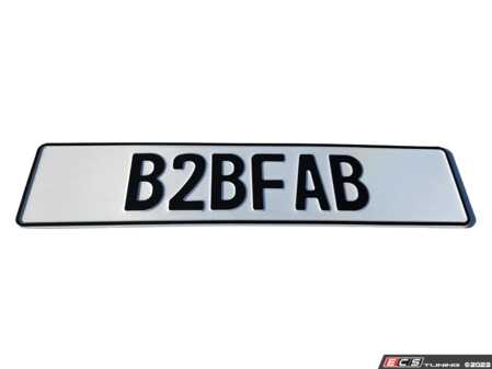 ES#4733703 - B2BFABEPWB - B2BFAB European License Plate - White/Black - The perfect addition to the front or rear of any car to add a euro touch. - B2BFAB - Audi Volkswagen