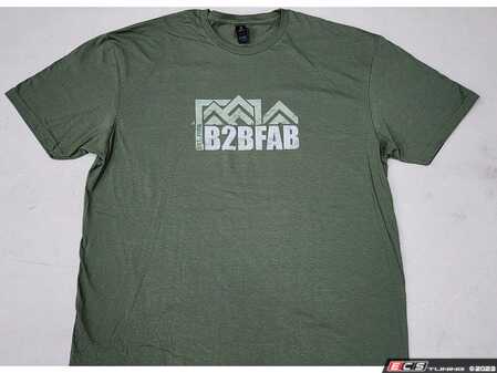 ES#4736366 - B2BFABGMTS-M - B2BFAB Green Mountain T-shirt - Medium - Just like the side graphics on B2BFAB's shop vehicles, this shirt features a mountain and compass design. - B2BFAB - Audi Volkswagen