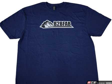 ES#4736360 - B2BFABBMGTS-M - B2BFAB Blue Mountain Graphic T-shirt - Medium - Just like the side graphics on B2BFAB's shop vehicles, this shirt features a mountain and compass design. - B2BFAB - Audi Volkswagen