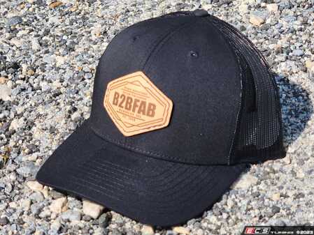 ES#4736358 - B2BLPHBB - B2BFAB Leather Patch Snapback Hat - Black/Black - A stylish and durable Richardson 112 hat with a laser engraved and stitched genuine leather patch, designed by Ninteen66designs. - B2BFAB - Volkswagen