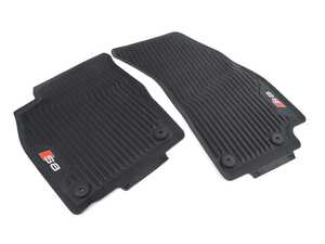 ES#3994207 - 4N1061221A041 - Front All-Weather Floor Mats - Black with S8 Logo - Designed to protect vehicle carpet from snow, sand, mud, rain and slush - Genuine Volkswagen Audi - Audi