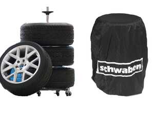 ES#4759969 - 003639SCH01A02KT - Wheel Storage Rack With Casters With Tire Stack Cover - Store your summer wheels this winter with this storage rack on casters and a tire cover to put over them! - Enthusiast Bundles - Audi BMW Volkswagen Mercedes Benz MINI Porsche