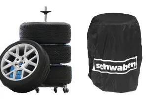 Wheel Storage Rack With Casters With Tire Stack Cover