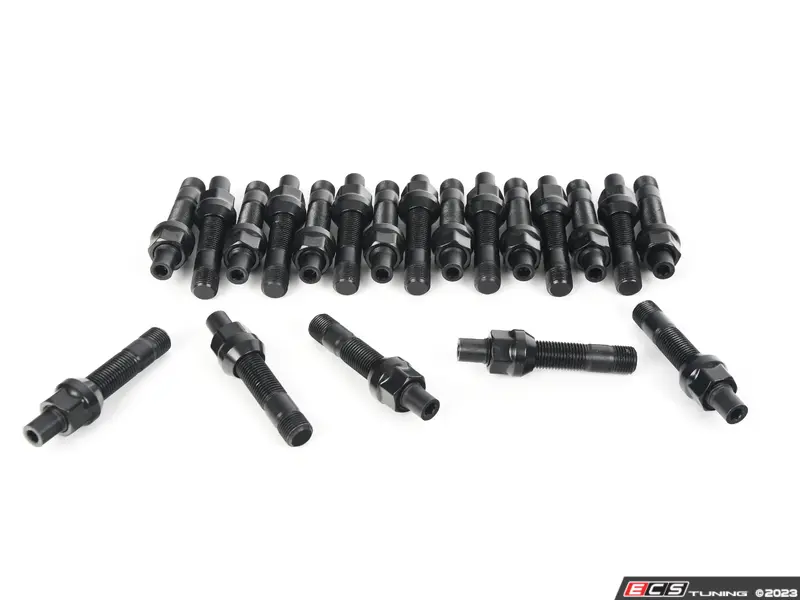 10pc Black 14x1.5 Stud Conversion, 64mm Total Length (2.5), Lug Bolts