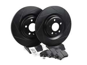 ES#3538305 - 025997ECS0641KT - Performance Rear Brake Service Kit - Featuring ECS V5 Slotted rotors and ECS EP24 Enthusiast Performance pads - Assembled By ECS - Audi