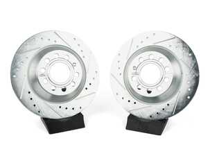 ES#3155001 - EBR1008XPR - Rear Drilled & Slotted Brake Rotors - Pair (330x22) - Take your stopping power too a new level! - Power Stop - Audi