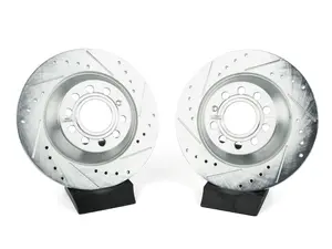 Rear Drilled & Slotted Brake Rotors - Pair (330x22)