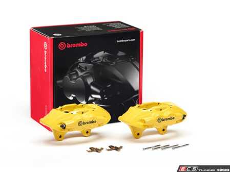 ES#4742215 - 3411679947Y - Performance Brake Caliper Set - Yellow - Front - This pair of Brembo calipers are sure to restore or upgrade your braking performance. Direct replacement for F8x M2/M3/M4 and vehicles with the M-Performance Braking System retrofit kit. - Brembo - BMW