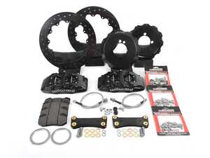 ES#3550850 - 140-13062-D - Wilwood Dynapro 6 Front Hat Kit 12.88in Drilled Black - Featuring 6 piston calipers, 2 piece rotors, stainless brake lines, and performance brake pads - Wilwood - MINI