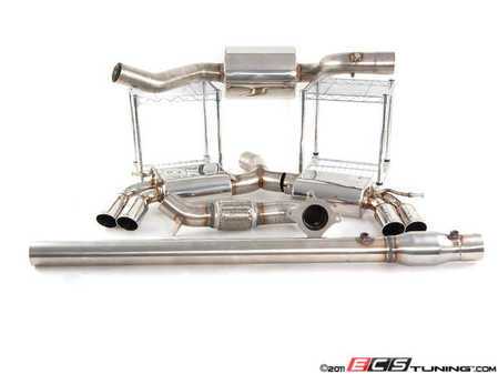 ES#11857 - FE100035 - Quad Tip 3" Turbo-Back Exhaust - Designed for an aggressive look when paired with an Oettinger rear bumper - APR - 