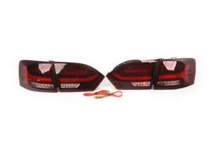 ES#4660677 - 5C694509-AUD-R - Audi Style LED Tail Light Set - Dark Cherry - Complete set of LED tail light assemblies styled after Audi C7.5 tail lights with sequential turn signals - ZiZa - Volkswagen