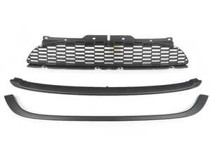 ES#4446135 - GR-MCR56-BM1 - JCW Style Grille Set (Stock Bumper) - Matte Black - Matte finish upper and lower trim with matte finish center grille - ECS - MINI