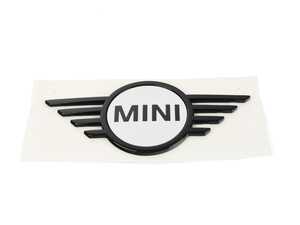 ES#4623041 - 51145A5EA73 - Hood Emblem Black "Nanok White" - Newer Design F60 - Upgrade that faded or damaged chrome with new color line badge - Genuine MINI - MINI