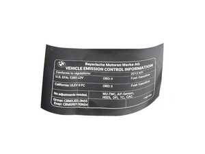 ES#2225741 - 71227627532 - Exhaust Emissions Label - Genuine BMW - BMW