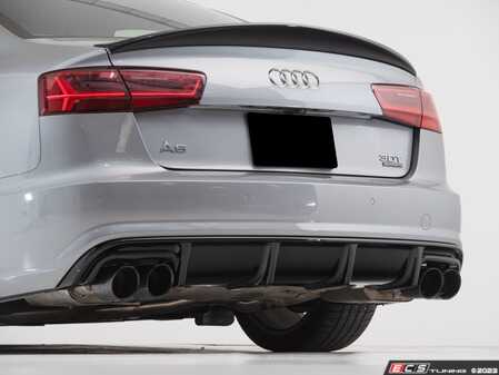 ES#4730275 - 053256LA01 - Audi C7.5 A6 S-Line Rear Diffuser - Gloss Black - Add some aggressive styling to your C7.5 A6 S-Line - ECS - Audi