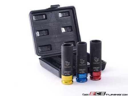 ES#9021 - pts-12-1721 - Torque-Limiting Wheel Bolt Socket Kit - 3 Pieces - 17, 19 and 21mm, 1/2" Drive - Schwaben - Audi BMW Volkswagen Mercedes Benz MINI Porsche