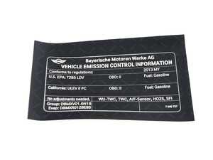 ES#2596633 - 71227649757 - LABEL EXHAUST EMISS - Genuine BMW - MINI
