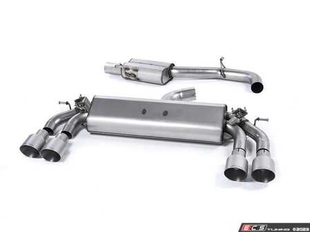 ES#4159448 - SSXVW401 - Valved Cat-Back Exhaust System - Resonated - Get that Exhaust tone you've been looking for! Features 3" construction with quad titanium round GT-100 tips. - Milltek Sport - Volkswagen