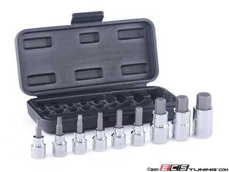 ES#11420 - HBS-M9PCSh - Hex Head Socket Kit - 9 Pieces - 3/8" and 1/2" Drive Allen, 4-17mm - Schwaben - Audi BMW Volkswagen Mercedes Benz Porsche