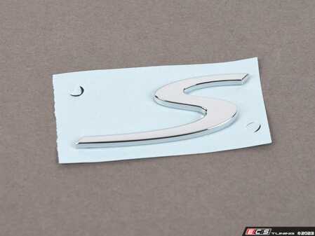 ES#2224174 - 99155924301 - "S" Logo - Galvano Silver - Emblem for engine lid - Genuine Porsche - Porsche