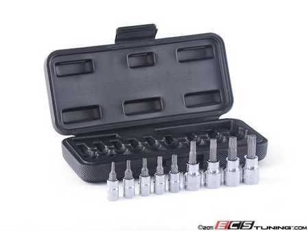 ES#11418 - hbs-m9pcst - 9 Pc. 1/4" and 3/8" Drive Torx Socket Set  - 1/4" & 3/8" Drive, T10 - T50 - Schwaben - Audi BMW Volkswagen Mercedes Benz MINI Porsche