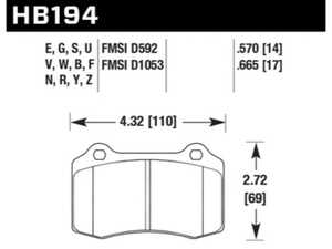 ES#1873793 - HB194V.570 - Hawk DTC-50 Race Brake Pad Set - Designed for cars with extremely high deceleration rates and downforce - Hawk - Audi