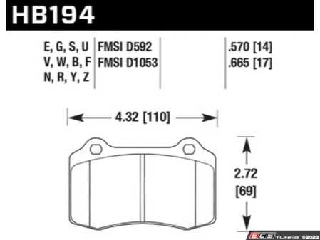 ES#2628120 - HB194W.570 - Hawk DTC-30 Motorsport Brake Pad Set - DTC-30 is a controllable torque, multi-purpose compound, proven effective in a range of series. - Hawk - Audi