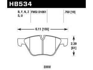 ES#1896363 - HB534U.750 - Hawk DTC-70 Front Brake Pads - Extremely high torque track pad with an aggressive yet controllable bite - Hawk - BMW