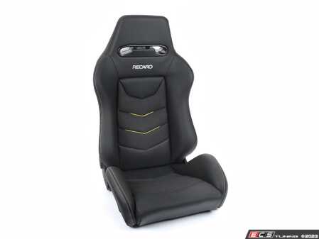 ES#3991217 - 7227110.2.3172 - Speed V Passenger Seat - Black Leather/Yellow Suede Accent - Recaro - 