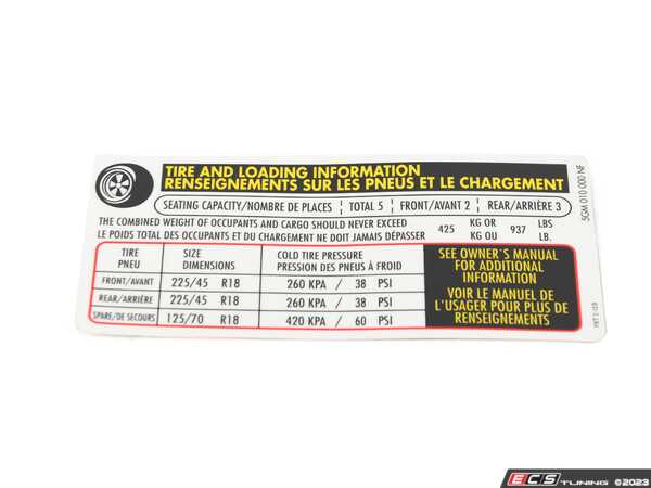 Genuine Volkswagen Audi - 5GM010000NF - LABEL (5GM 010 000 NF)