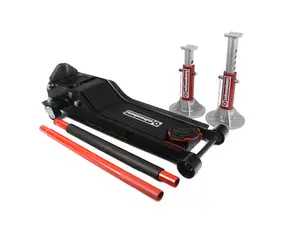 Schwaben Long Low-Profile High-Lift Floor Jack With Aluminum 3-Ton Jack Stands