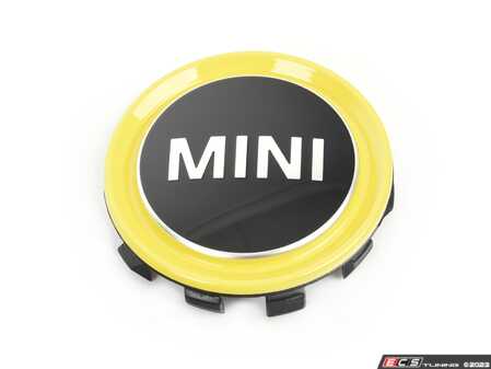 ES#4023913 - 36136889175 - F56 BEV Cooper SE MINI Corona Spoke LA Wheel Electric - Center cap  - Yellow center cap for that style wheel - Genuine MINI - MINI