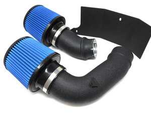 ES#4766002 - BMSF97BLUBLK - BMS Elite Performance Intake - Blue Filters - Matte Black Piping - The BMS Elite X3M/X4M Performance Intake upgrades the restrictive factory airbox/engine cover with dual 3.5" high flow BMS inverted cone performance filters - Burger Motorsports - BMW