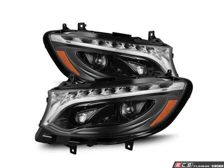 ES#4772363 - 880498 - Sprinter LUXX-Series LED Projector Headlight Set - Black Trim - Mercedes GLS inspired headlights for your Sprinter Van! Subtle but modern upgrade for your commercial van. Active Lighting & Sequential Turn Signals! - AlphaRex - Mercedes Benz