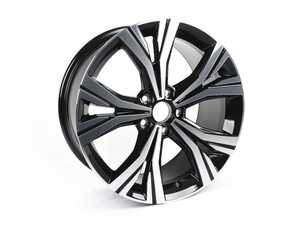 ES#3649013 - 561601025ADFZZ - 18" Split 5-Spoke Two-Toned Machined Wheel - Priced Each - 18"x8" ET48 5x112 - Black/Machined Face - Genuine Volkswagen Audi - Volkswagen