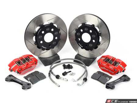 ES#4508790 - RS3-BRAKE-2-RED- - VTT TTRS Ultimate Front Drag Brake Kit - HD Version SRP Slotted, Red 4 Piston Wilwood Calipers - Vargas Turbo Technologies - Audi
