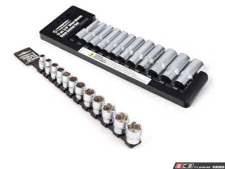 ES#4779925 - 006002sch01a01KT - 24 Pc. 3/8" Drive 6 Point Metric Socket Set - Deep And Standard - Complete 3/8-inch deep and shallow socket set with sizes 8-19mm and sliding rail organizers. - Schwaben - Audi BMW Volkswagen Mercedes Benz MINI Porsche