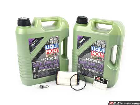 ES#4727694 - 06M198405F6KT - Oil Service Kit - Includes Liquimoly Molygen High Performance Engine Oil (5w-40), Filter, drain plug, and washer for a complete oil service - Assembled By ECS - Audi