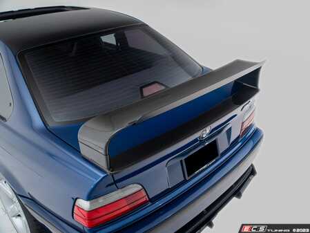 ES#4766031 - 008781la01KT - E36 LTW Inspired Carbon Spoiler - Coupe - A beautiful carbon fiber spoiler inspired by the E36 lightweight that features a versatile appearance and installs with no drilling or permanent modification to your trunk! - Turner Motorsport - BMW