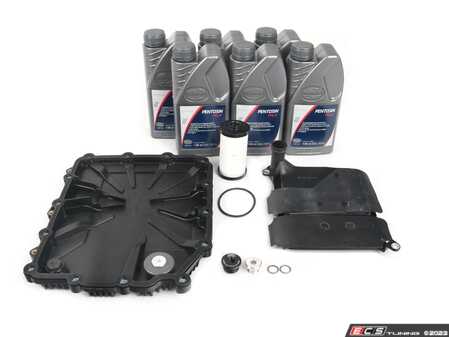 ES#4685295 - 17222245358KT - DCT Transmission Service Kit - Includes fluid, filters, pan with gasket and drain plugs to service your Double Clutch Transmission - Assembled By ECS - BMW
