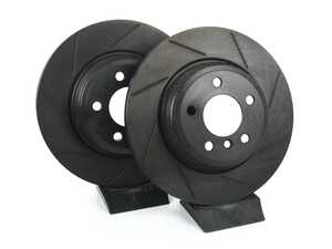 ES#4668919 - 34216864899-S - Rear V5 Slotted Brake Rotors - Set (330x20) - Precision manufactured for consistent stopping power during high performance driving. Featuring a matte black zinc coating for corrosion protection. - ECS - BMW