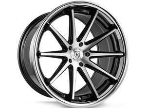ES#4809605 - FC1095512MA25KT - 19" Rohana RFC10 Wheels - Set Of Four - 19x8.5 ET25 5x112 66.6CB - Machine Black Chrome Lip - Rohana Wheels - Audi BMW Mercedes Benz MINI