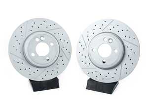 ES#4138646 - 34116777826KT3 - Front Sport Drilled / Slotted JCW Brake Rotors - Pair 11.57" (294x22) Coated  - Upgrade or replace your sport rotors - Zimmermann - MINI