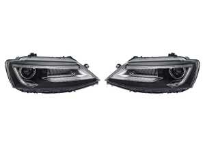 ES#4810794 - 5C794100X-AUD - MK6 Projector Headlight Set - Audi Style - Late model Audi looks with MK6 fitment. Features projector high/low beams, LED DRLs, and LED sequential indicators. - ZiZa - Volkswagen