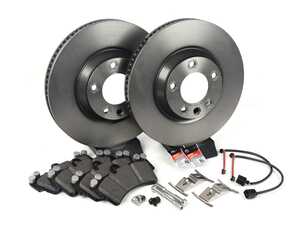 ES#4656865 - 7L8615302KT5 - Front Brake Service Kit - Featuring Brembo rotors and ECS DD23 Daily Driver ceramic pads - Assembled By ECS - Audi Volkswagen Porsche