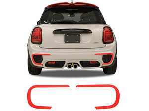 ES#4811017 - 51142468932R - John Cooper Work Bumper Highlighted Sticker Kit Rear - Gloss Red - Add sticker accents to your front bumper JCW - Bremmen Parts - MINI