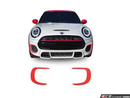 ES#4811016 - 51142468932F - John Cooper Work Bumper Highlighted Sticker Kit Front - Gloss Red - Add sticker accents to your front bumper JCW - Bremmen Parts - MINI