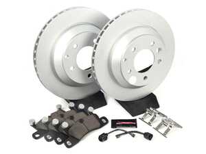 ES#3989061 - CRK5979 - Power Stop Z23 Evolution Sport Coated Rear Brake Kit (330mm) - A premium rear axle upgrade package featuring high-carbon smooth Geomet coated performance rotors and low-dust carbon-fiber ceramic pads. - Power Stop - Volkswagen Porsche