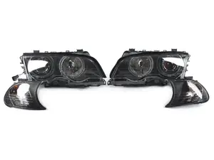 ANZO Projector Headlights W/ Halo - E46 Pre-LCI Coupe/Convertible - Black