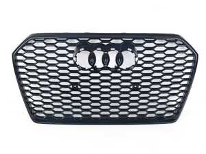 ES#3524855 - 4G0853651BCT94 - RS6 Mesh Grille - Black Optic  - Black OEM RS6 grille with glossy black surround - Without lower quattro inscription - Genuine European Volkswagen Audi - Audi